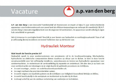 hydrauliek monteur