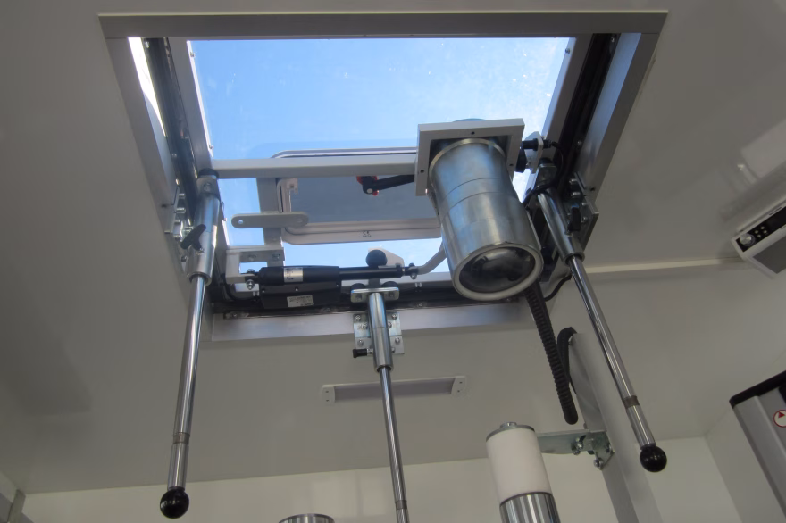Cabin with COSON penetrometer and Optocone for wireless data transfer.