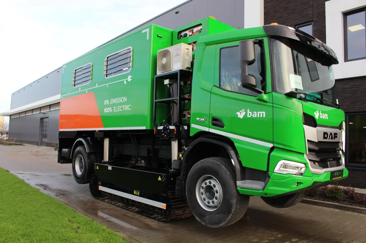 100% elektrische Track-Truck voor emissievrij sonderen