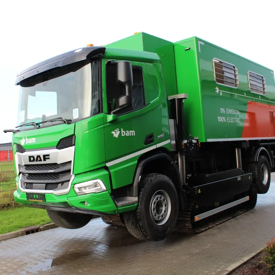 100% elektrische Track-Truck voor emissievrij sonderen